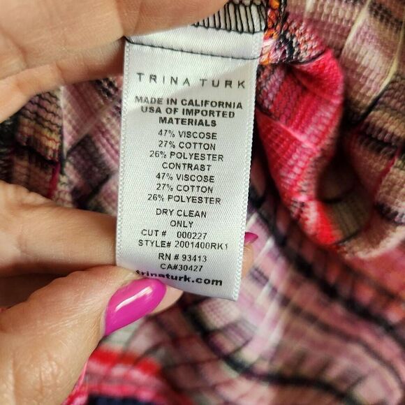 Trina Turk Cardigan Womens Small Open Fringe Short Sleeve Oversized - Picture 5 of 5